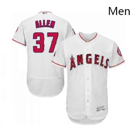 Mens Los Angeles Angels of Anaheim 37 Cody Allen White Home Flex Base Authentic Collection Baseball Jersey